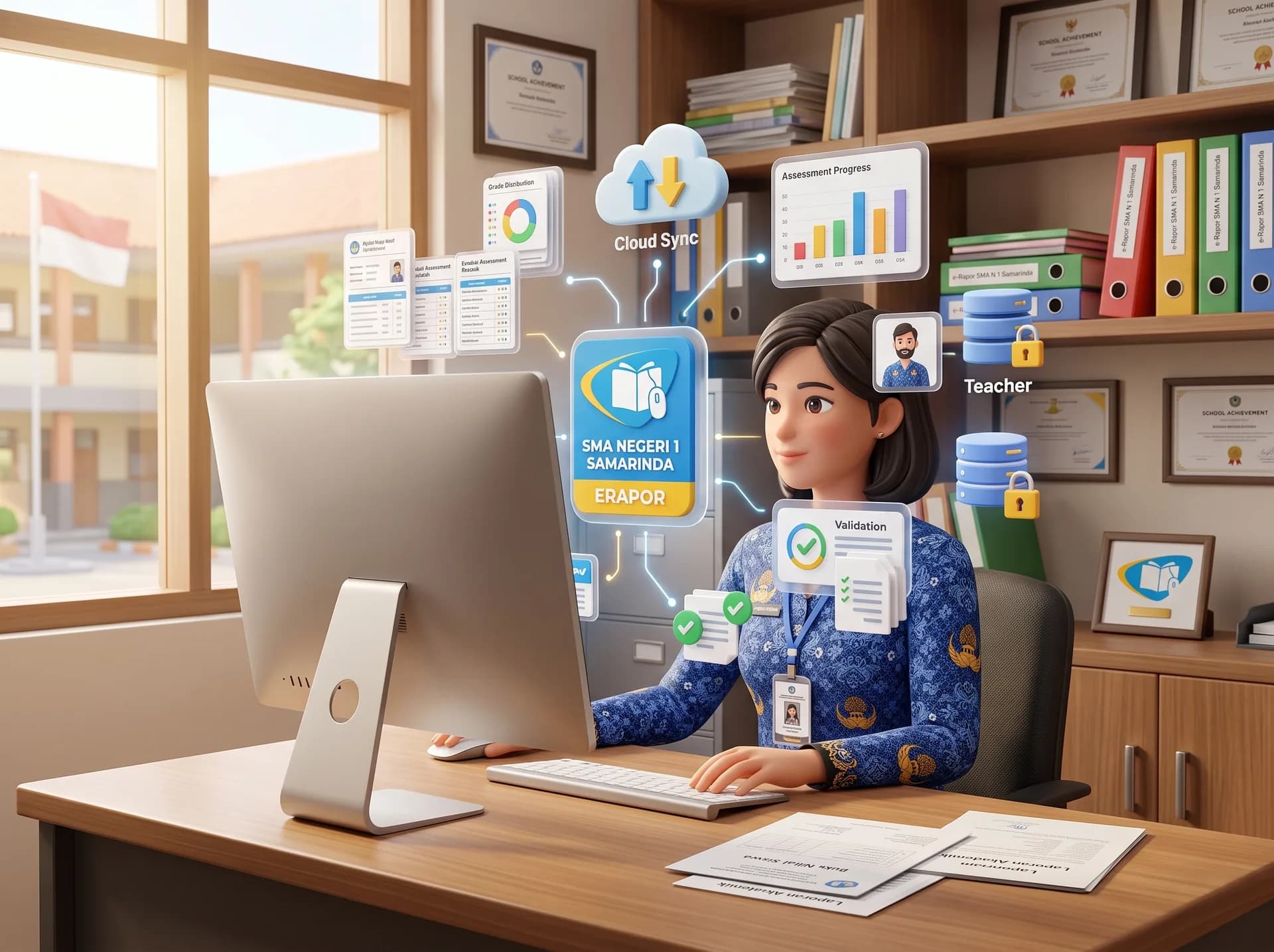 Ilustrasi sistem E-Rapor SMAN 1 Samarinda